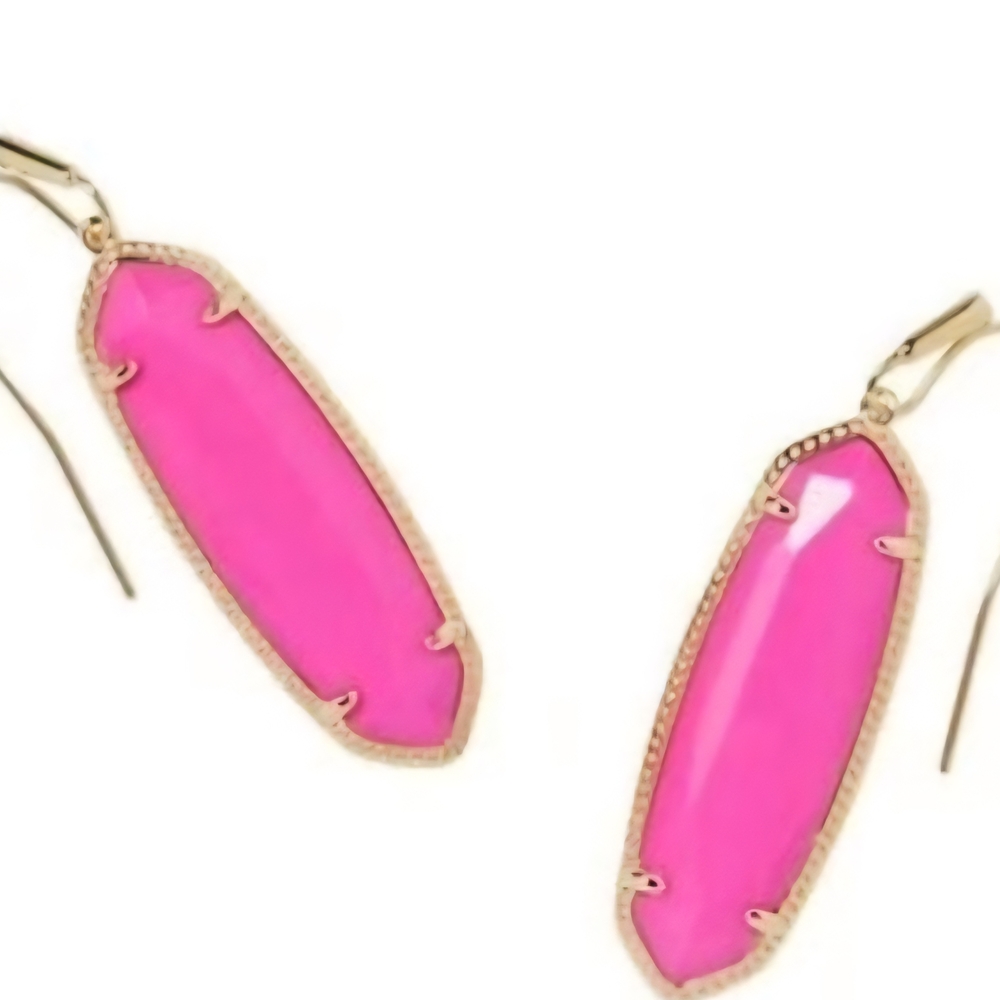 Kendra Scott Elle Gold Drop Earrings in Magenta